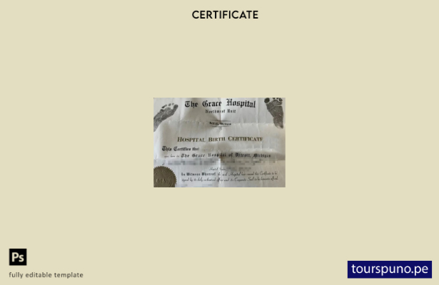 listo para imprimir Estados Unidos la plantilla de certificado de nacimiento d 1